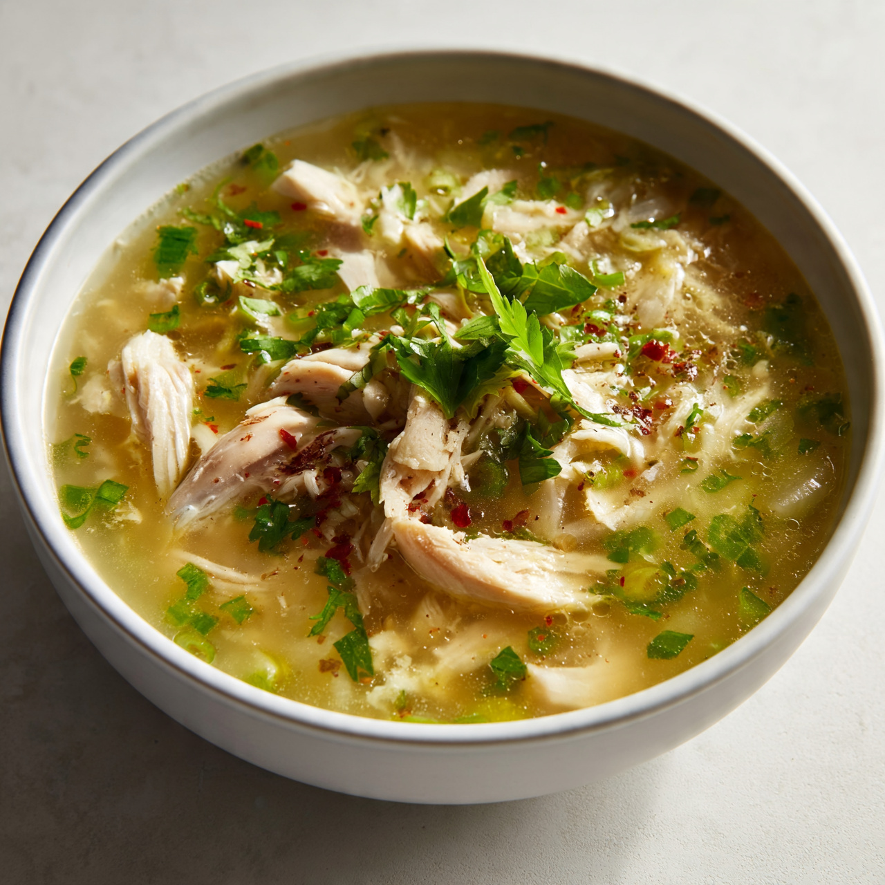 Creamy Crockpot Chicken Orzo Soup with Lemon