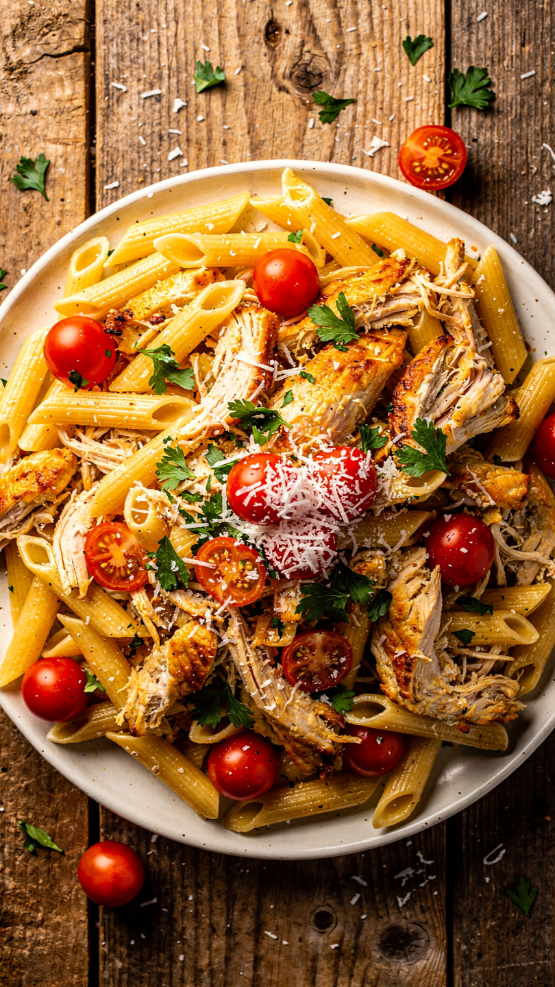 Easy Rotisserie Chicken Parmesan Pasta (One-Pan Dinner!)