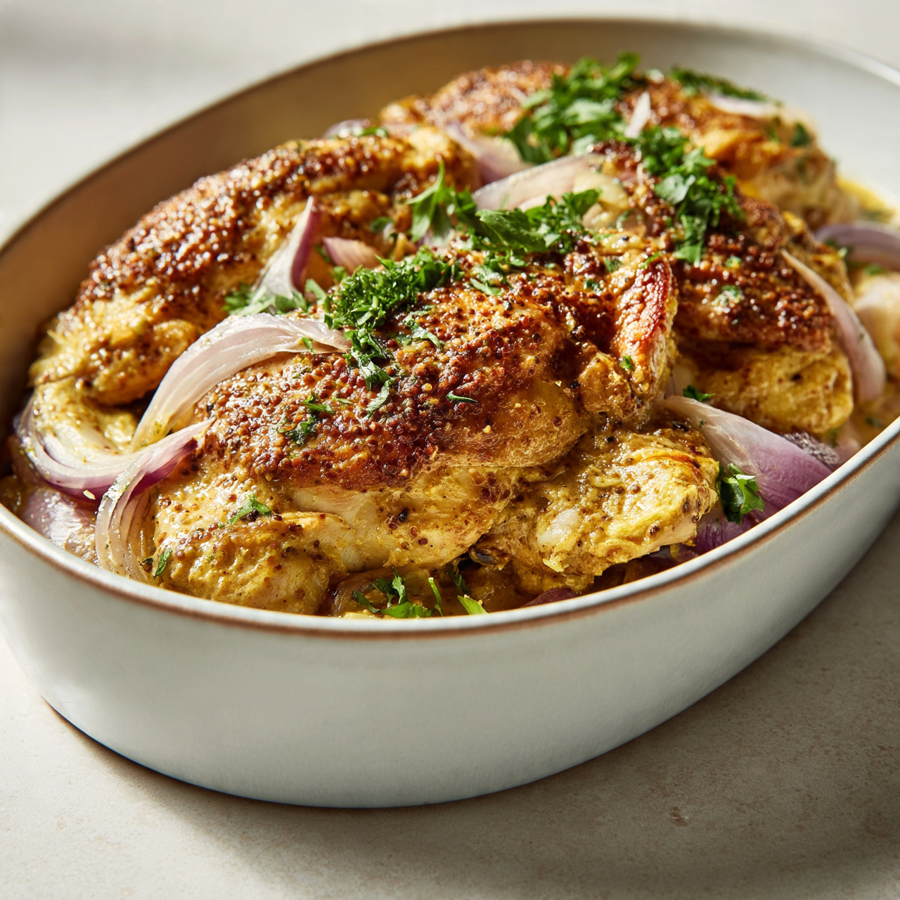Mustard Chicken Recipe: Juicy, Golden Thighs with a Bold Tangy Glaze