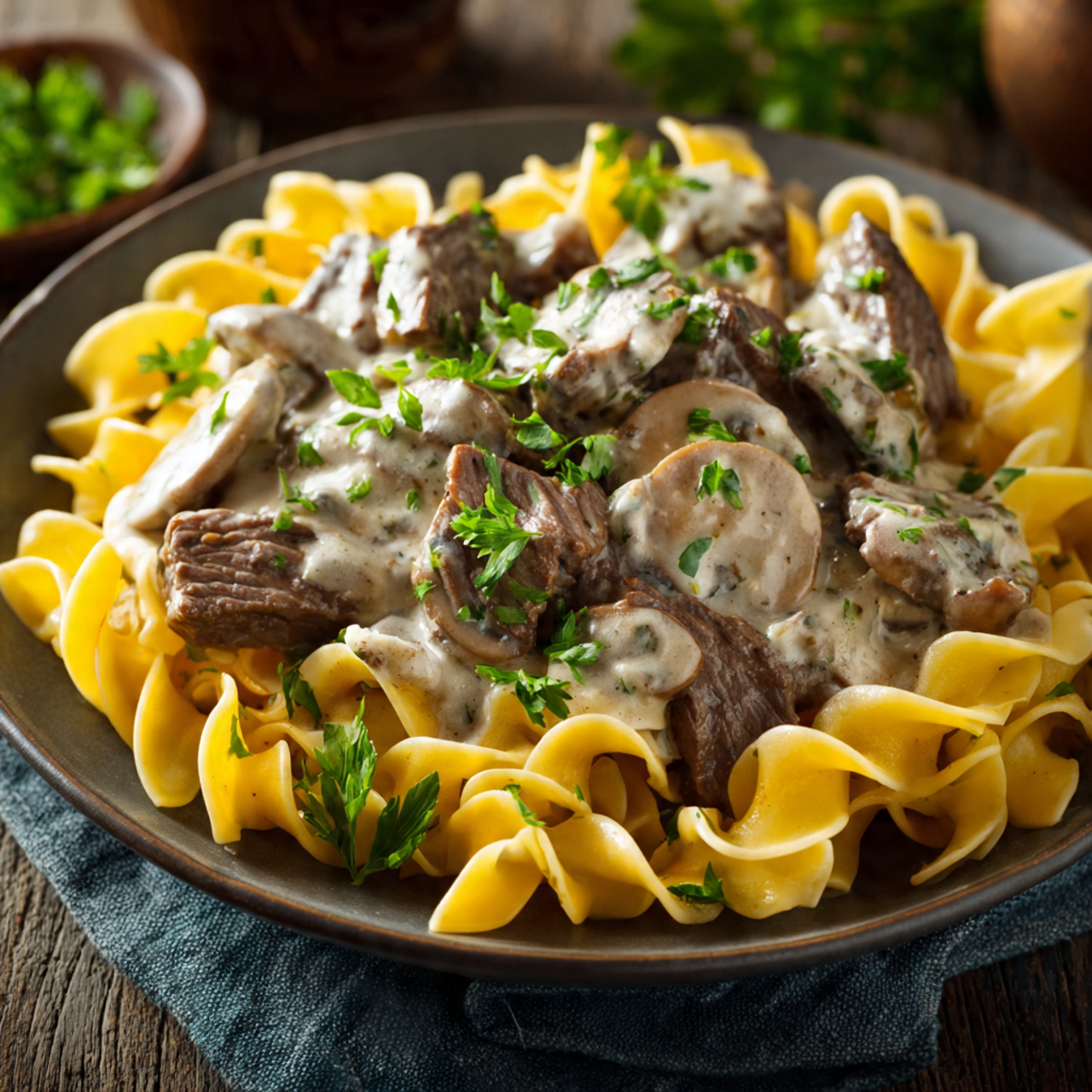 Slow Cooker Beef Stroganoff